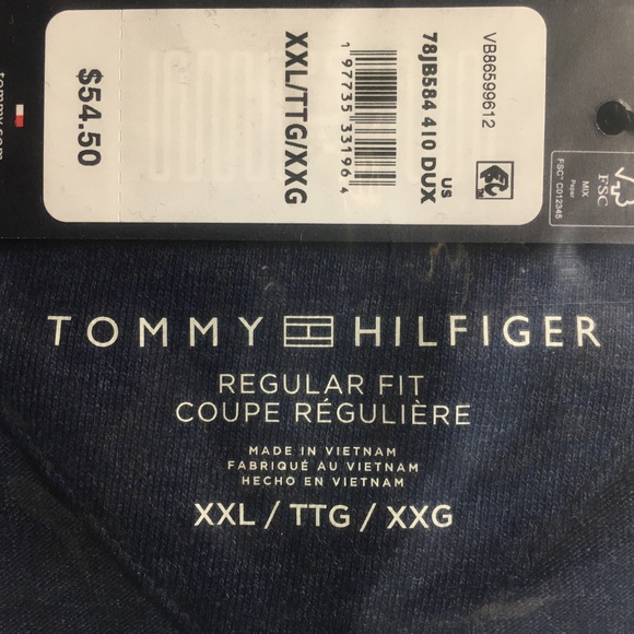 new with tags Tommy Hilfiger Embroidered Heritage Crest Logo T-Shirt - NAVY BLUE - Picture 2 of 7